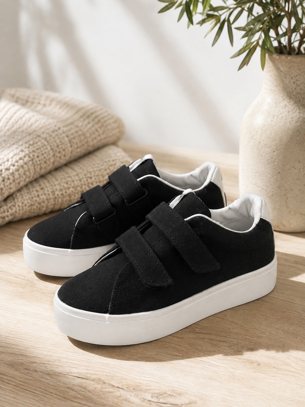 Goats Women's Black Canvas
The 305 2-Strap Slip-On Platform Sneakers SZ 8.5